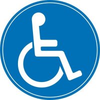 Aufkleber "Rollstuhlfahrer, Gehbehinderung, innen", iSecur®, Ø 15cm, kfz_395 innenklebend für Fensterscheiben, Auto, Fahrzeuge, UV- und witterungsbeständig