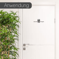 younikat WC Aufkleber Getränke-Rückgabe in schwarz I Frau und Mann Symbol mit Text I 19,5 x 7 cm I Unisex Tür-Aufkleber Wand-Sticker für Toilette und Gäste-WC I dv622