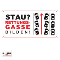 Stau? Rettungsgasse bilden! Aufkleber I Format 22 x 11 cm...