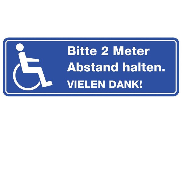 Bitte 2 Meter Abstand halten I Fahrzeug-Magnet f&uuml;r Rollstuhl-Fahrer wetterfest 30 cm I mag_184