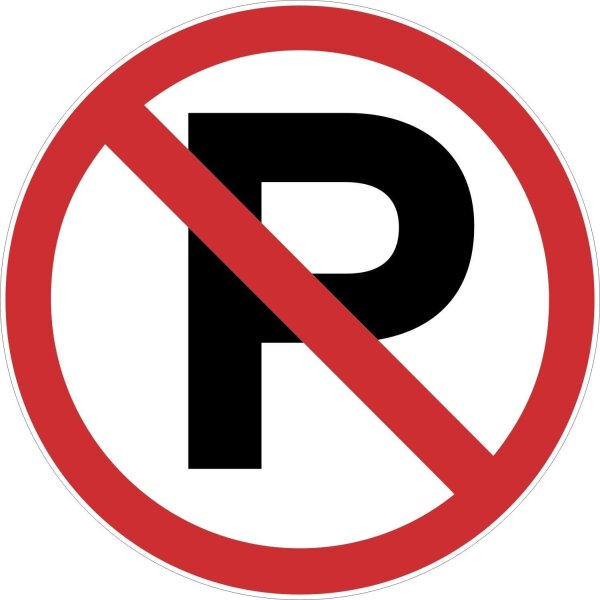Hinweisaufkleber "Parken verboten, Parkverbot", Ø 20cm, Art. hin_215, Hinweis, Achtung, Warnhinweis, Parkverbot für Fahrzeuge