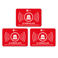 easydruck24de 3 Stück Aufkleber Alarmanlage I 7 x 5...