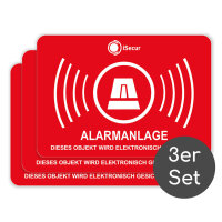 easydruck24de 3 Stück Aufkleber Alarmanlage I 7 x 5...