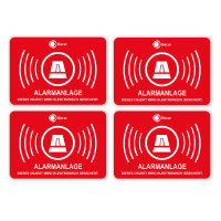 4er Aufkleber-Set Alarmanlage I hin121 I 7 x 5 cm I...