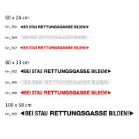 Bei Stau Rettungsgasse bilden! Auto-Aufkleber