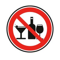 Verbots-Aufkleber Alkoholische Getränke