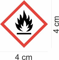 Gefahrstoffaufkleber GHS02 (Leicht-)(Hoch-)Entzündlich I 4 x 4 cm I Gefahrstoffsymbol, GHS-Kennzeichnung, Achtung, Warnung, Vorsicht, Hinweis I hin_645