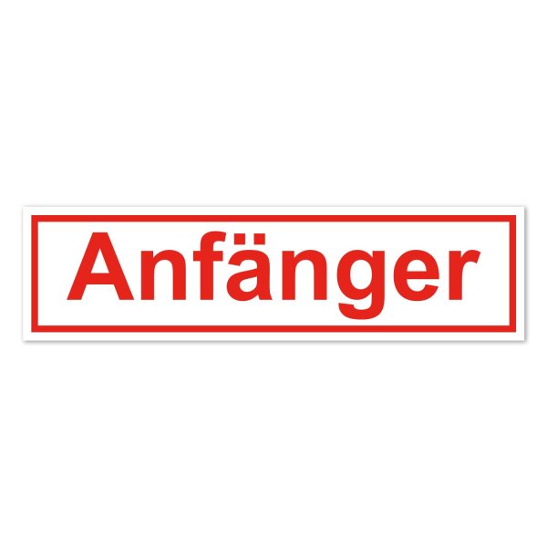 Auto-Magnet-Schild Anfänger I 29,7 x 8 cm I Vorsicht Achtung Fahranfänger I für Kfz Auto LKW I wetterfest, magnetisch I hin573