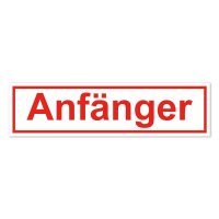 Auto-Magnet-Schild Anfänger I 29,7 x 8 cm I Vorsicht...