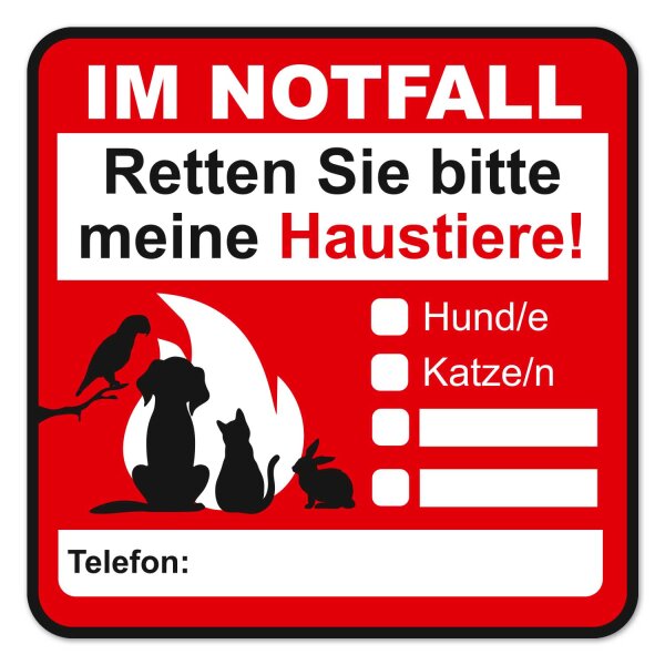 Hinweis-Aufkleber Set Rettung