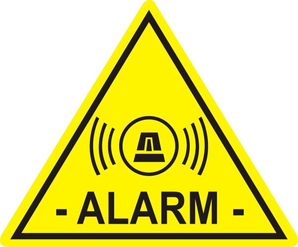 5 Stück Aufkleber "Alarm", iSecur, alarmgesichert, 5x4cm, Art. hin_459 innen, Achtung, Vorsicht, Hinweis auf Alarmanlage, innenklebend für Fensterscheiben, Haus, Auto, LKW, Baumaschinen