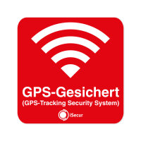 Aufkleber Alarm GPS iSecur® alarmgesichert I 40x40mm I 5 Stück I GPS-Sicherung innenklebend für Fensterscheiben I Auto Motorrad LKW Baumaschinen I hin_389