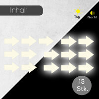 Reflektierendes Aufkleber Set - Pfeile - 15 Stück silber ca. 3,5 cm pro Aufkleber - Reflexion Leucht-Sticker für Bike Fahrrad Helm Auto Sicherheit im Dunkeln für Kinder - reflex_037