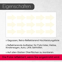 Reflektierendes Aufkleber Set - Pfeile - 15 Stück silber ca. 3,5 cm pro Aufkleber - Reflexion Leucht-Sticker für Bike Fahrrad Helm Auto Sicherheit im Dunkeln für Kinder - reflex_037