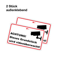 easydruck24de 2er Set Aufkleber Achtung! Dieses...