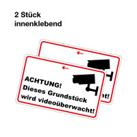 2er Set Hinweis-Aufkleber innenklebend hin130 ACHTUNG!...