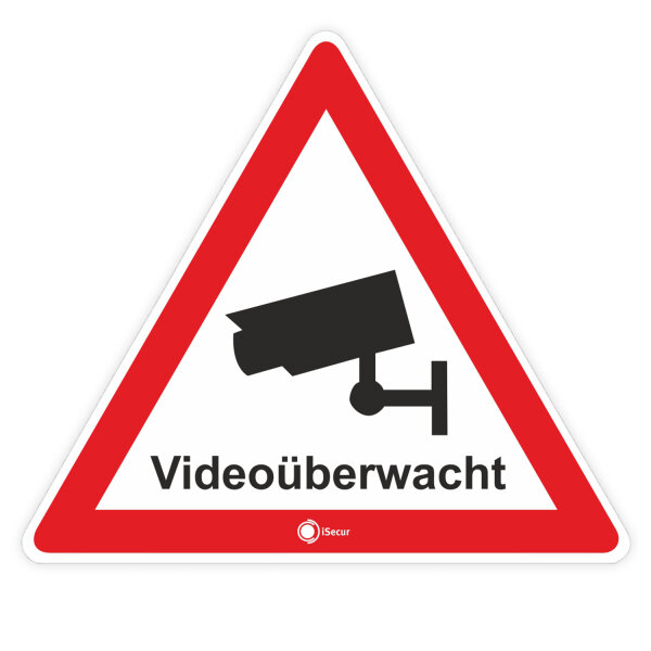 3er Set Aufkleber Videoüberwacht I hin494 I 8 cm I für Fenster Türen I Warnung Achtung Dieses Objekt wird per Video überwacht I Videoüberwachung