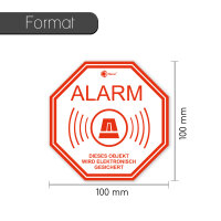 3er Set Alarm-Aufkleber I hin_219 I 10 x 10 cm
