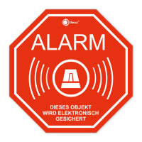 3er Set Alarm-Aufkleber I hin_165 I 10 x 10 cm