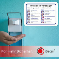 Anleitung zur Vorbeugung von Infektionen I 30 x 20 cm I Hinweis-Schild Gründlich Hände waschen und desinfizieren I Handdesinfektion I Hygienemaßnahmen Aushang I Beschilderung I hin603