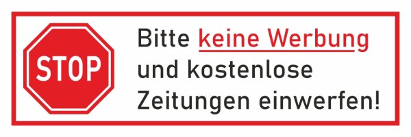 iSecur Briefkasten-Magnet Stop Bitte Keine Werbung und kostenlose Zeitung einwerfen! I 9 x 3 cm I Gegen Reklame/Prospekte I wetterfest UV-stabil vergilbungsfrei I hin677