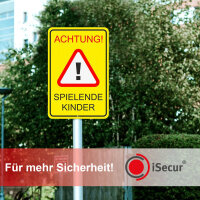 XXL Warnschild I Achtung Spielende-Kinder I Aluverbund-Schild I 40 x 60 cm groß I 3 mm Stark I mit UV Schutz-Laminat I Wetterfestes Hinweisschild I hin401