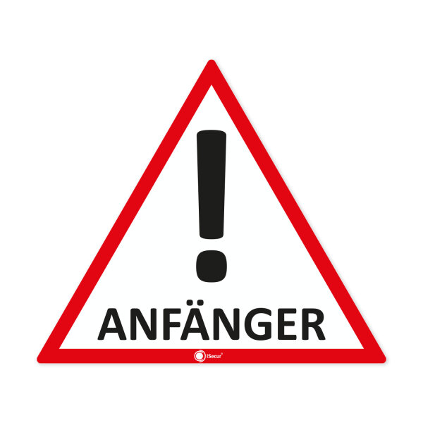Auto-Magnet-Schild für Anfänger! I 17 x 15 cm I wetterfest I hin_714