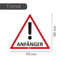 Auto-Magnet-Schild f&uuml;r Anf&auml;nger! I 17 x 15 cm I wetterfest I hin_714