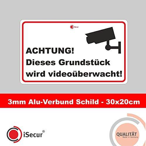 Warnschild I Achtung Video-Überwachung I Aluverbund-Schild I 30x20cm I hin_131
