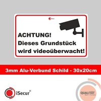 Warnschild I Achtung Video-&Uuml;berwachung I...
