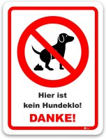 Hinweisschild "Hier ist kein Hundeklo" 20x30cm, verschiedene Größen, Art. hin_228, Achtung, Warnung, Verbot, Laternenaufkleber, Hundekot, Hunde (20x30)