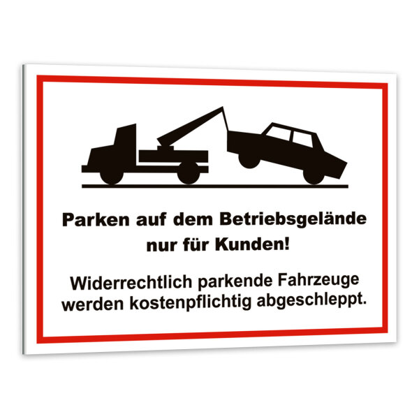 easydruck24de Hinweis-Schild Parken auf dem Betriebsgelände nur für Kunden! I Größe 40 x 30 cm I Kunden-Parkplatz Privat-Parkplatz Park-Verbot I hin408