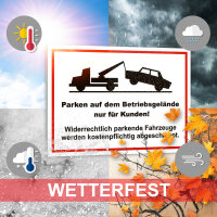 easydruck24de Hinweis-Schild Parken auf dem Betriebsgelände nur für Kunden! I Größe 40 x 30 cm I Kunden-Parkplatz Privat-Parkplatz Park-Verbot I hin408