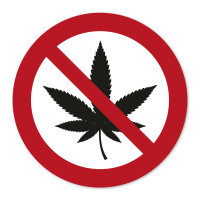Verbots-Aufkleber Cannabis verboten I rund Ø 10 cm...