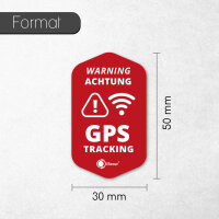 iSecur 4er GPS Tracking Aufkleber Set I 3 x 5 cm I Warning GPS-Gesichert I außenklebend wetterfest I rot I hin834